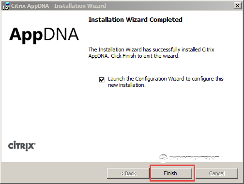 AppDNA 7 Installation Completion