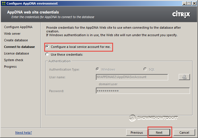 AppDNA 7 Database Credentials