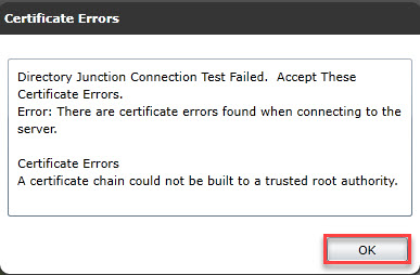 Unidesk Active Directory integration certificate errors