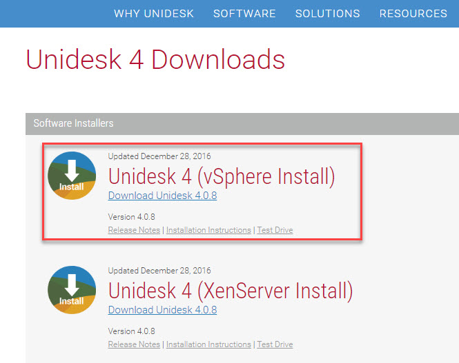 Download the Unidesk Enterprise Layer Manager appliance from Unidesk.com