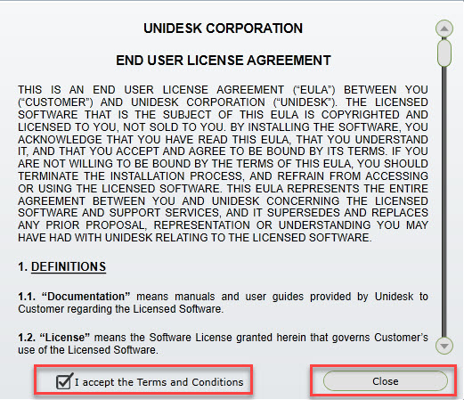 Unidesk appliance configuration accept license agreement