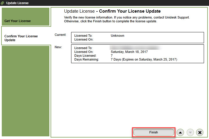 Unidesk appliance confirum your license update
