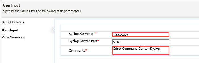 Citrix Command Center - NetScaler Syslog