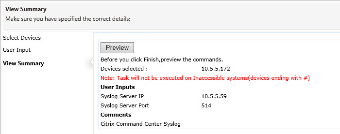 Citrix Command Center - NetScaler Syslog