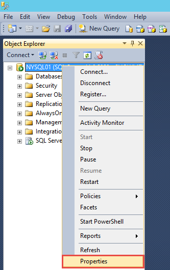 SQL Server Properties