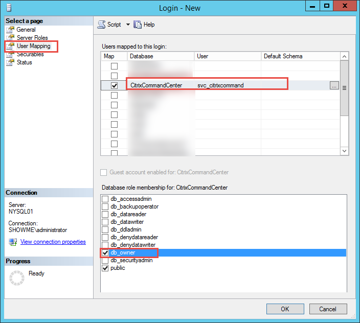 SQL User Mapping