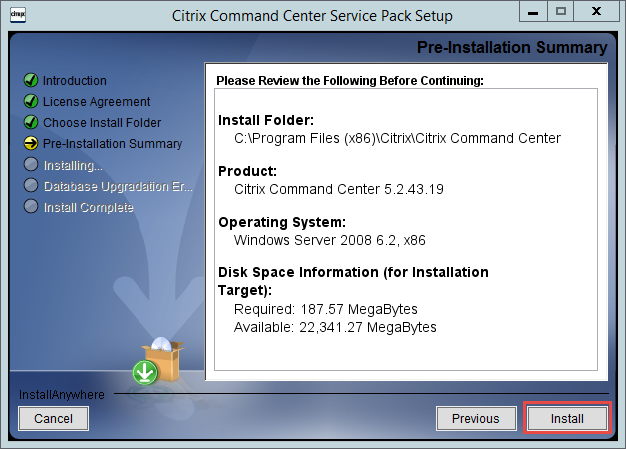 Citrix Command Center Upgrade