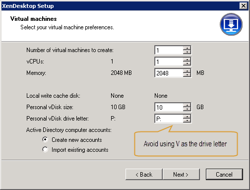 citrixpvdiskerror3 Avoid using V as the Personal vDisk