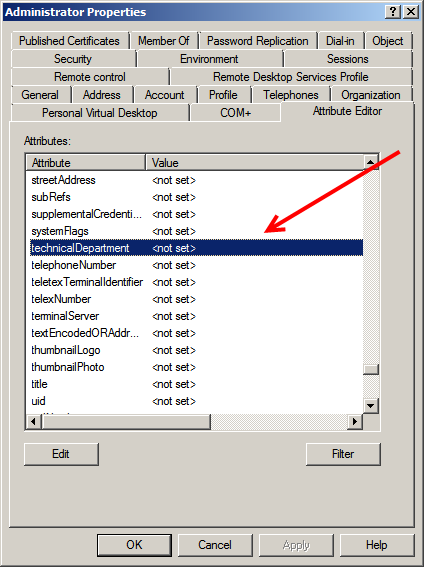 Active Directory user Attributes