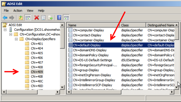 ADSI Edit configuration context