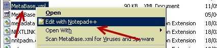 Exchange server metabase.xml