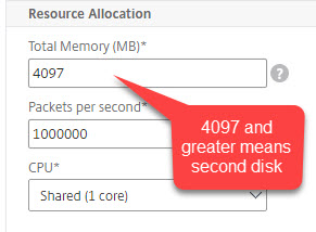 NetScaler SDX Resource Allocation properties