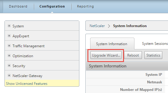 NetScaler Upgrade Wizard