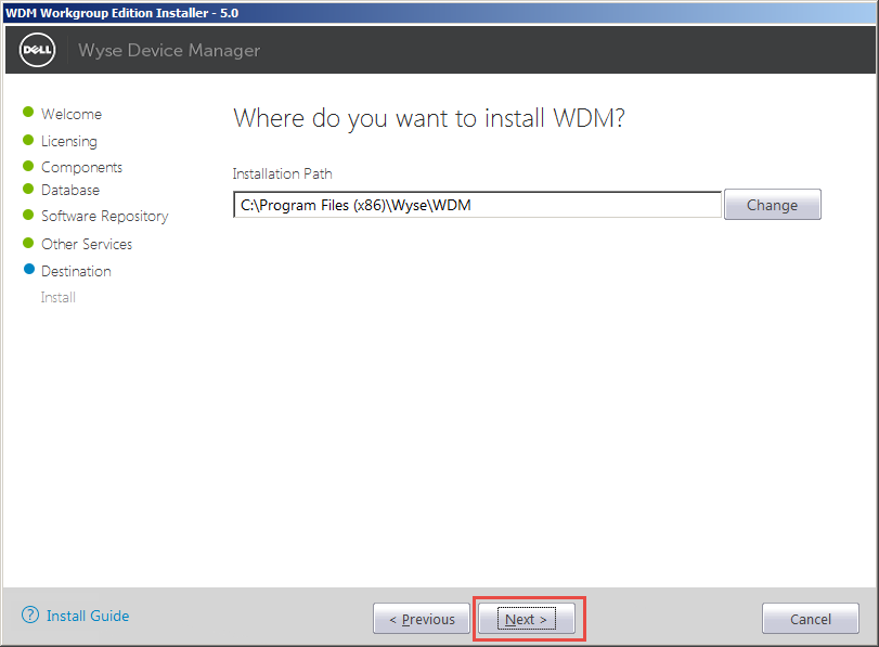Wyse-Device-Manager-10-Install-Directory