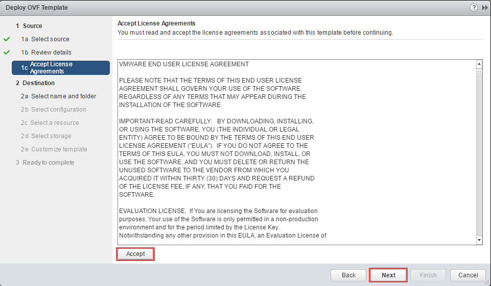 vRealize Operations Manager Accept Agreement during deployment