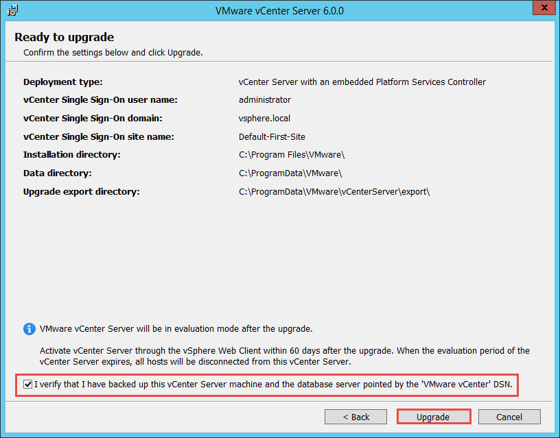 VMware vCenter 6 Upgrade
